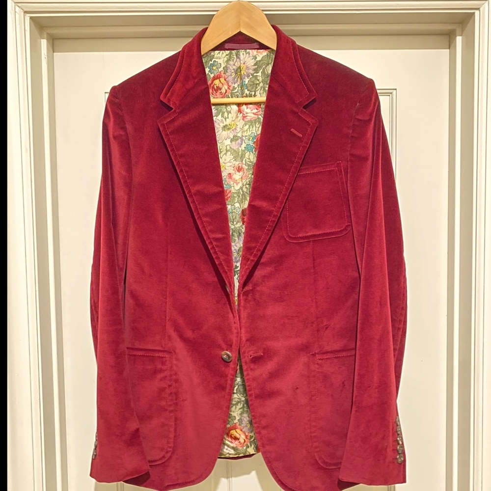 Men’s Gucci Suit Jacket - floral burgundy
